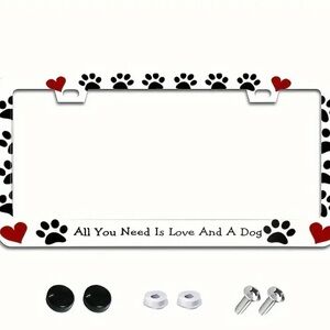 🆕 Paws 🐾 & Hearts 💕 License Plate Frame